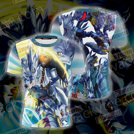 Digimon Garurumon And Yamato 3D T-shirt