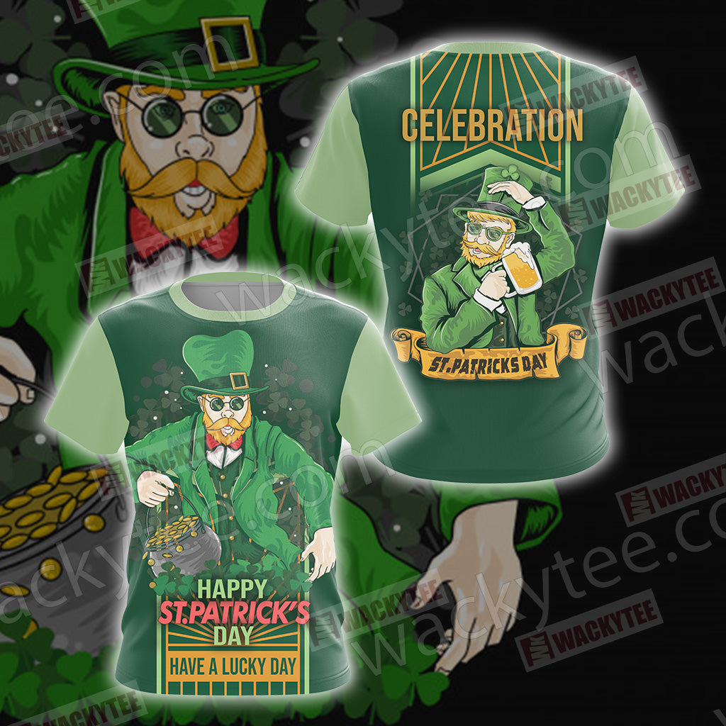 Happy Saint Patrick's Day Have A Lucky Day Unisex 3D T-shirt