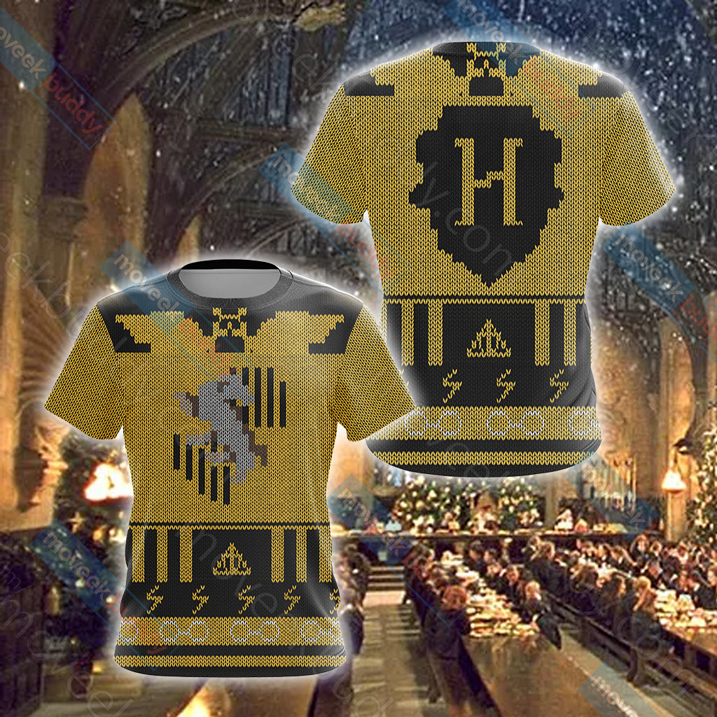 Harry Potter Loyal Like A Hufflepuff Knitting Style Unisex 3D T-shirt
