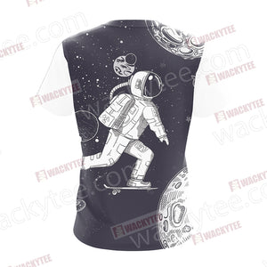 Astronaut Skateboarding Unisex 3D T-shirt