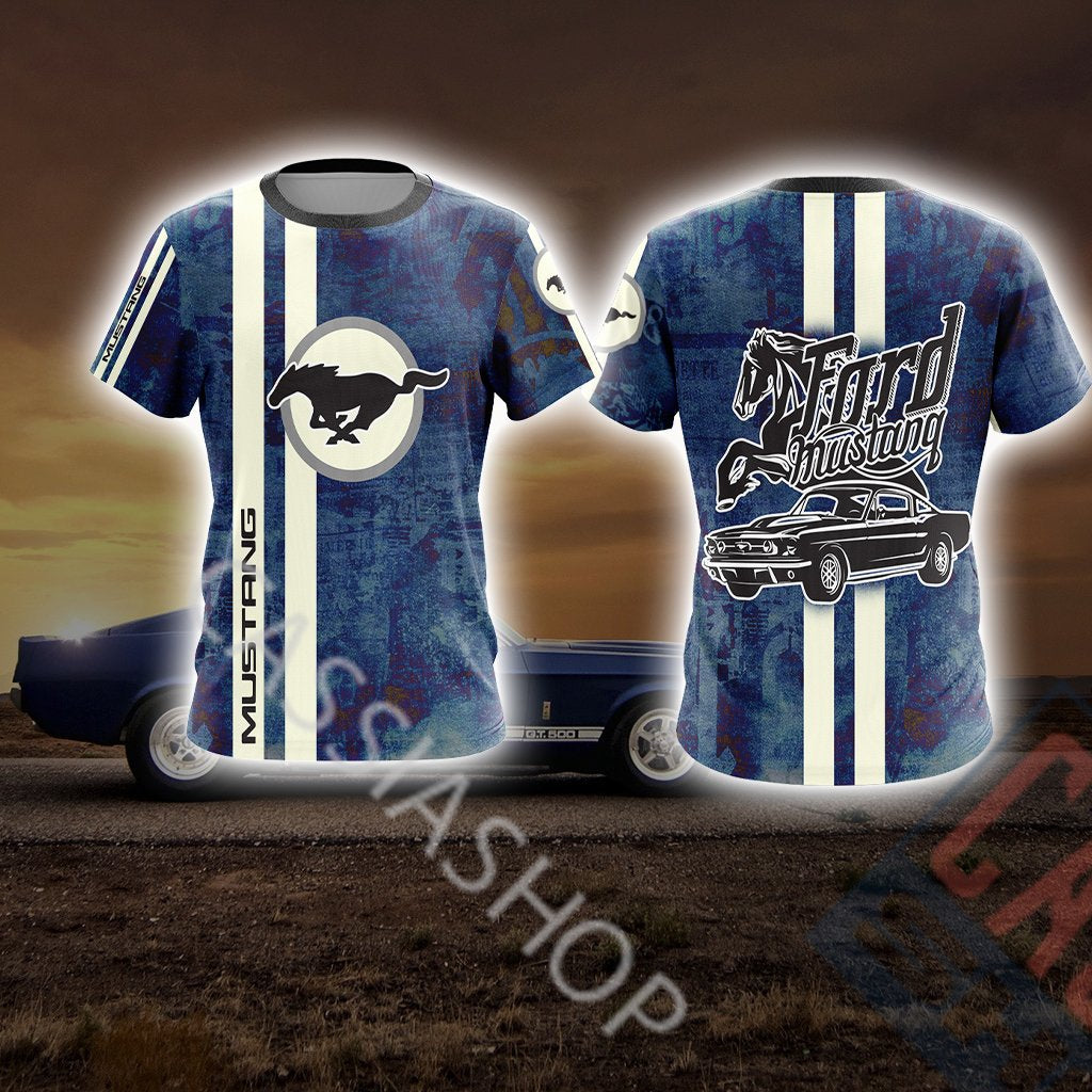 Mustang Racing Car Unisex 3D T-shirt