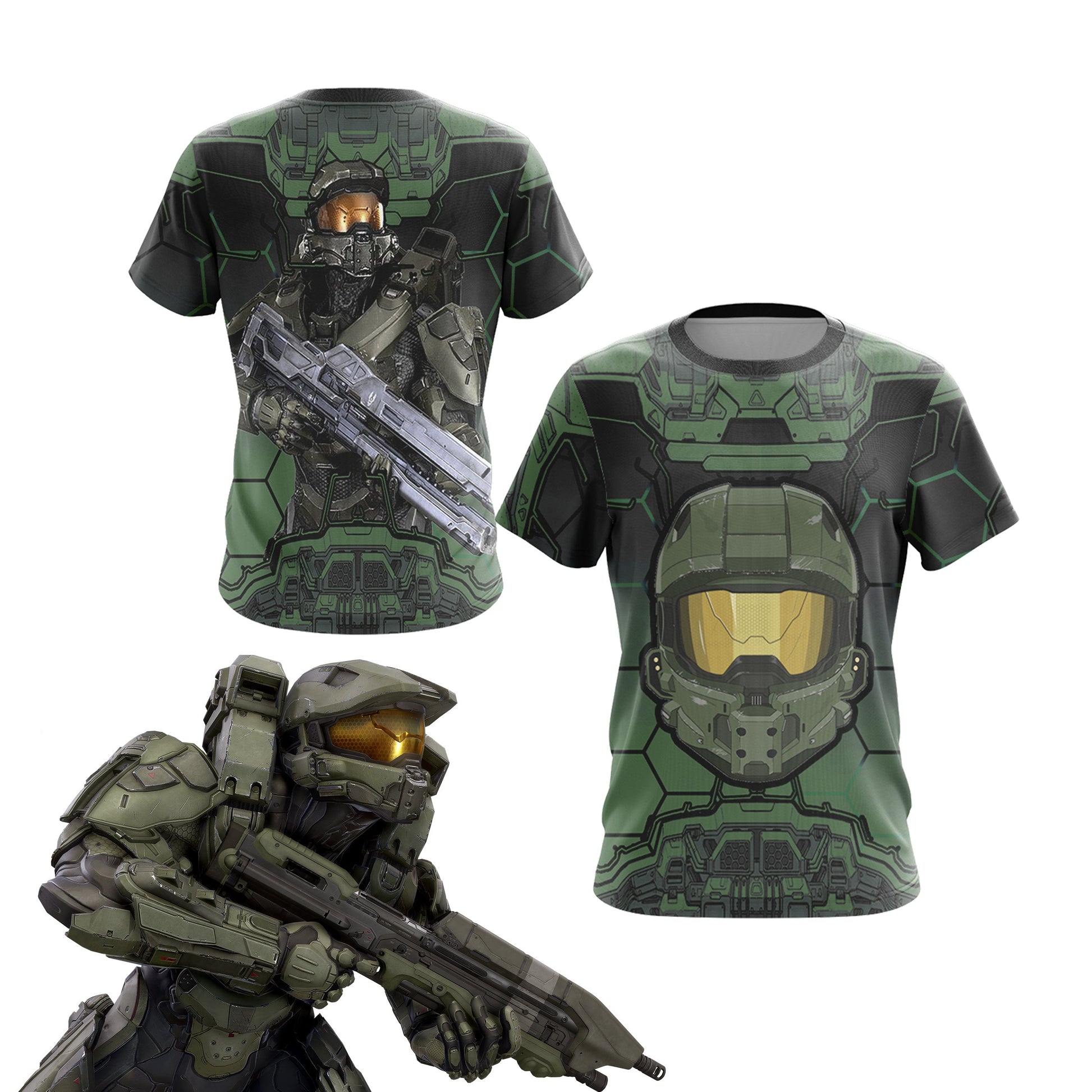 Halo 5 Master Chief HUD Helmet Unisex 3D T-shirt