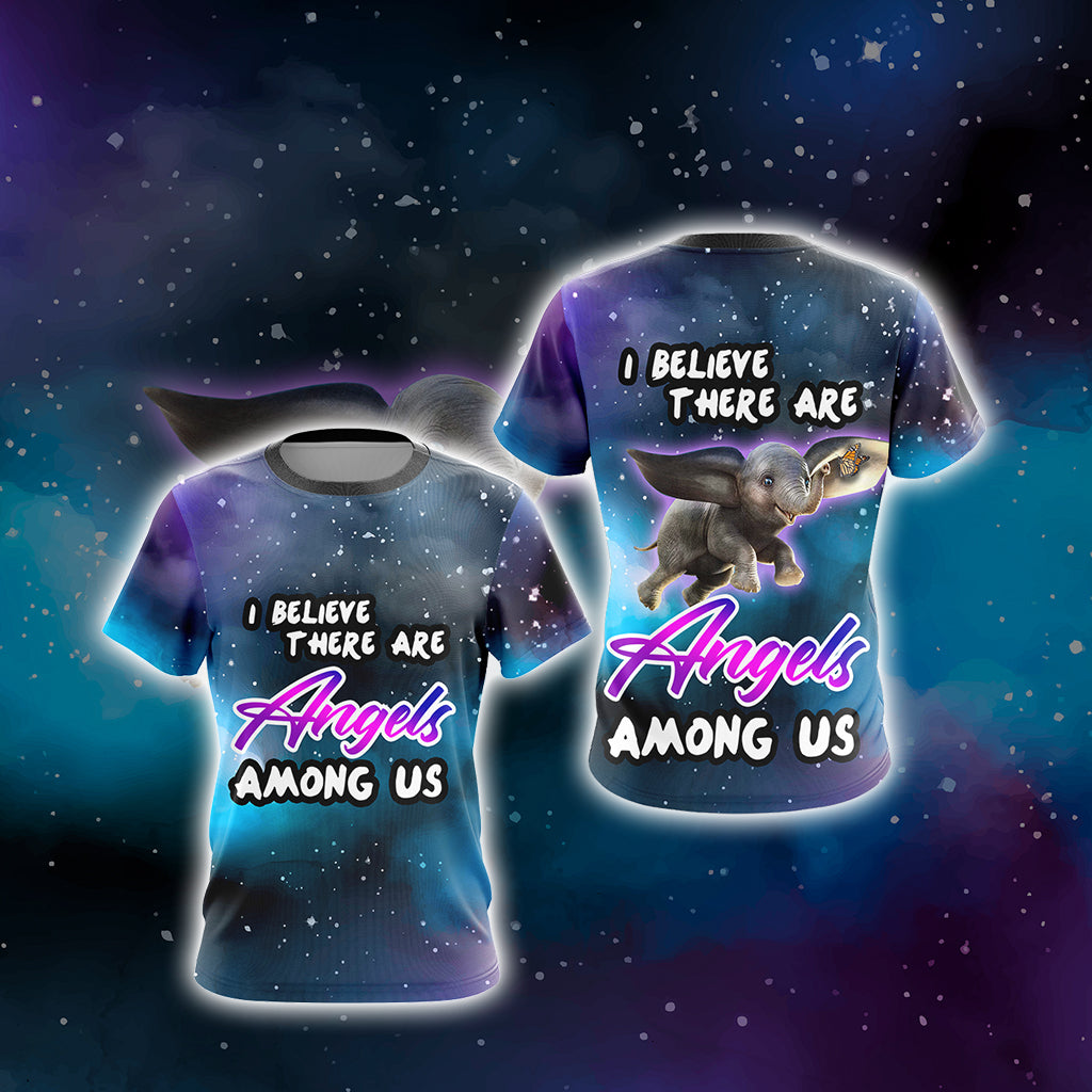 I Believe There Are Angels Among Us Elephant Unisex 3D T-shirt