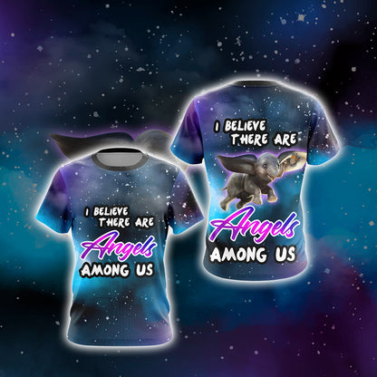 I Believe There Are Angels Among Us Elephant Unisex 3D T-shirt