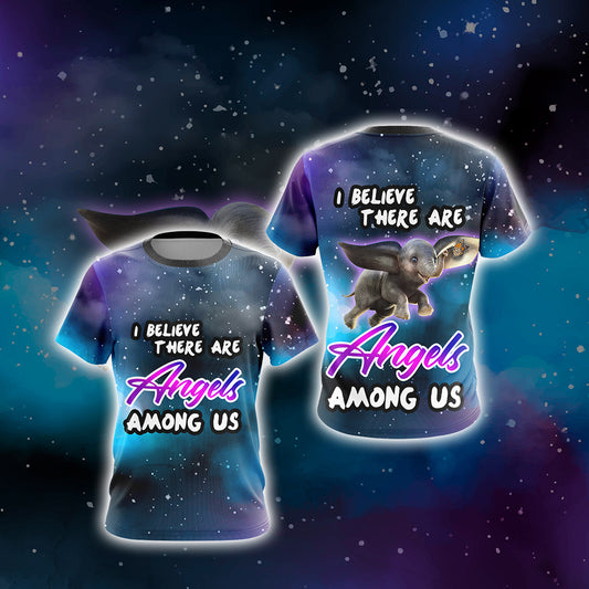 I Believe There Are Angels Among Us Elephant Unisex 3D T-shirt