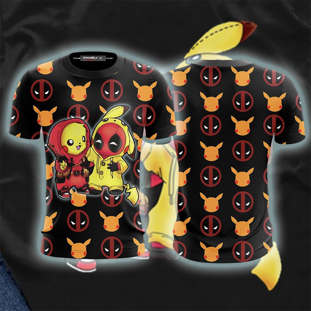 PikaPool Deadpool And Pikachu Unisex 3D T-shirt T-shirt