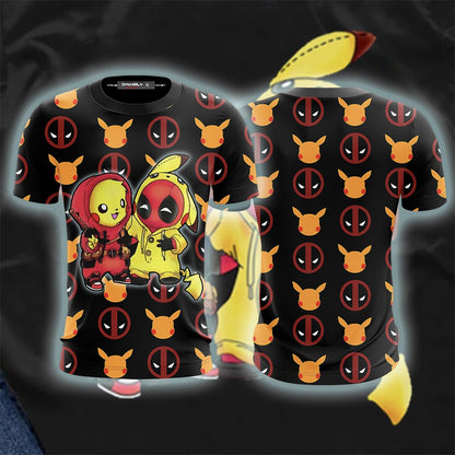PikaPool Deadpool And Pikachu Unisex 3D T-shirt T-shirt