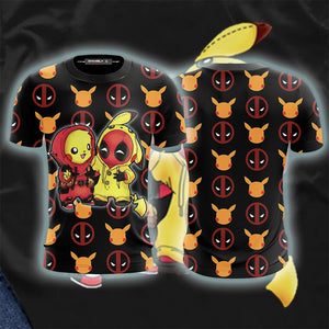 PikaPool Deadpool And Pikachu Unisex 3D T-shirt