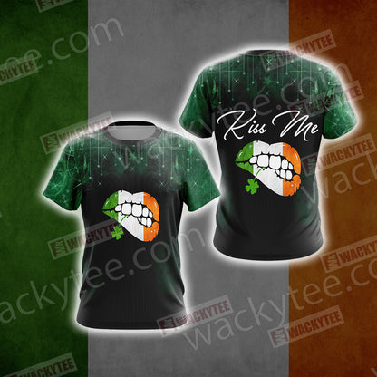 Irish Flag Kiss Me Saint Patrick's Day Unisex 3D T-shirt