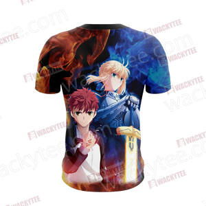 Fate/ Stay Night - Shirou Emiya and Saber Unisex 3D T-shirt