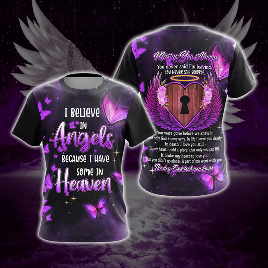 I Believe In Angels Because I Have You In Heaven T-shirt Zip Hoodie Pullover Hoodie T-shirt