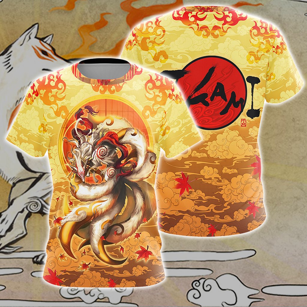 Nine Tail Okami Fox Unisex 3D T-shirt T-shirt