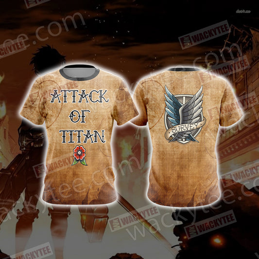 Attack On Titan - Survey New Unisex 3D T-shirt