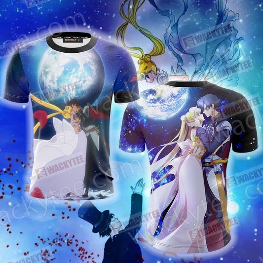 Sailor Moon And Tuxedo Unisex 3D T-shirt T-shirt