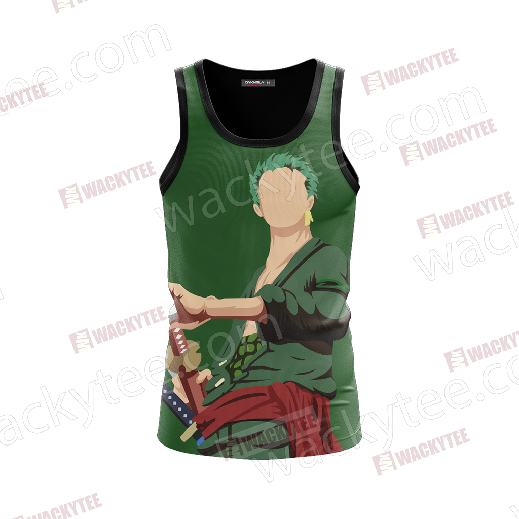 One Piece Roronoa Zoro Minimalist 3D Tank Top