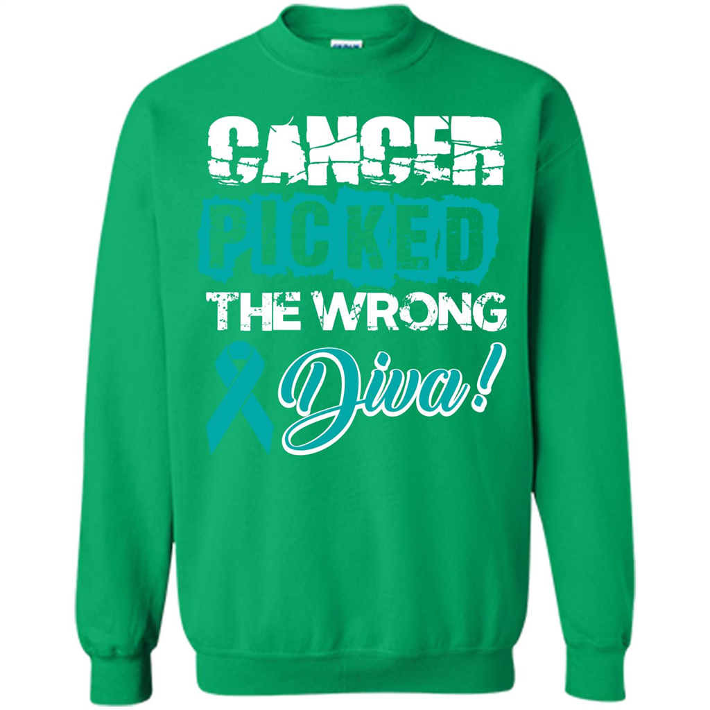 Cancer Awareness T-shirt Cancer Picked The Wrong Diva T-shirt Irish Green