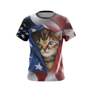 Patriotic Kitten Unisex 3D T-shirt