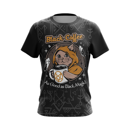 Black Coffee As Good As Black Magic Cat Unisex 3D T-shirt