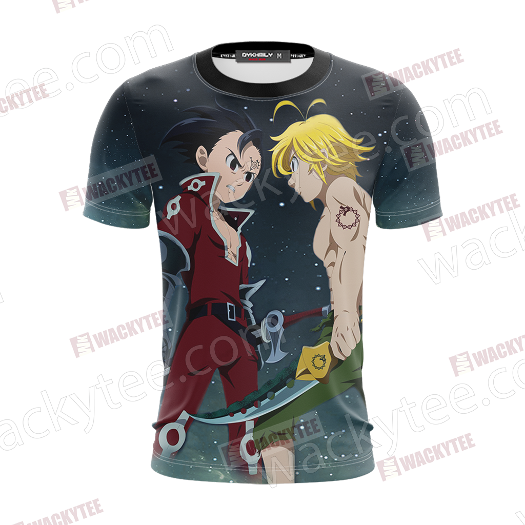The Seven Deadly Sins Meliodas x Zeldris Estilo 3D T-shirt