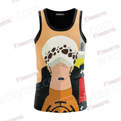 One Piece Trafalgar D. Water Law Minimalist 3D Tank Top