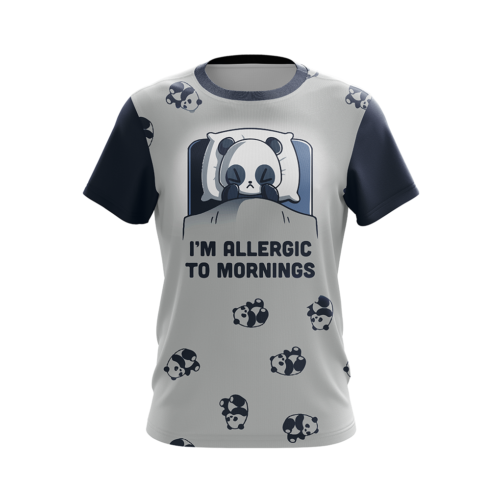 Kawaii Panda I'm Allergic To Morning Unisex 3D T-shirt