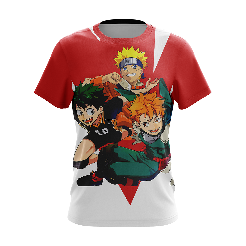 My hero academia x Naruto x Haikyuu Unisex 3D T-shirt