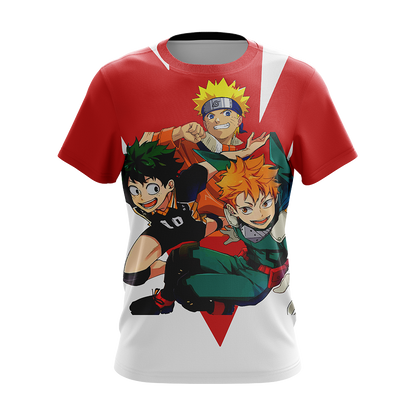 My hero academia x Naruto x Haikyuu Unisex 3D T-shirt