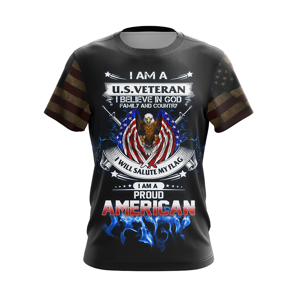 I Am A U.S. Veteran I Believe In God Family And Country Unisex 3D T-shirt