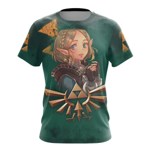 Princess Zelda The Legend of Zelda All Over Print T-shirt Zip Hoodie Pullover Hoodie