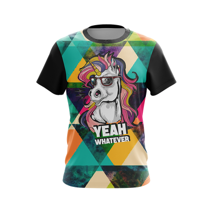 Hipster Unicorn Yeah Whatever Unisex 3D T-shirt