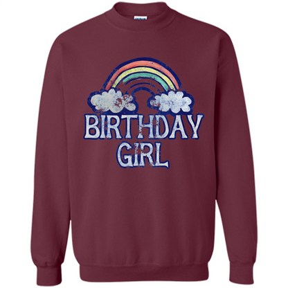 Birthday Girl Rainbow T-shirt Maroon