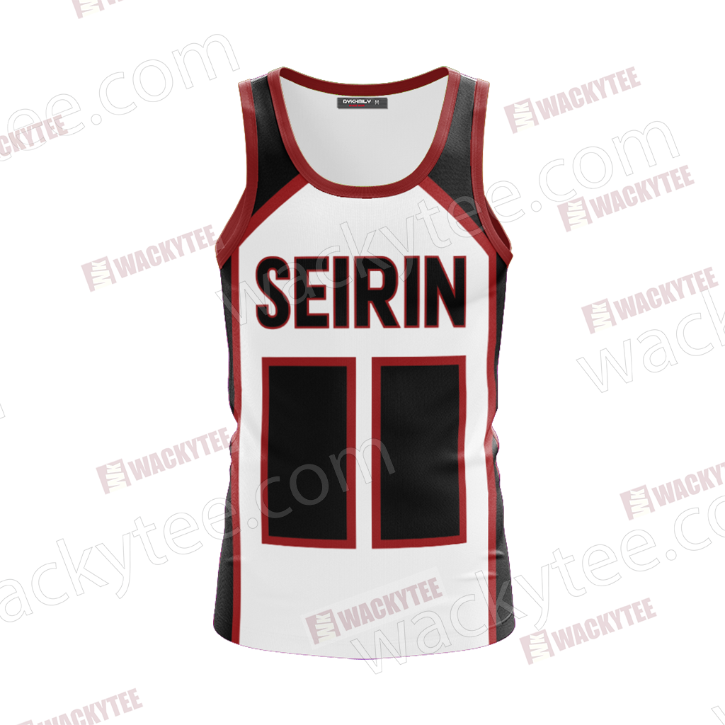Kuroko's Basketball - Seirin - White Customized Number Unisex 3D Tank Top