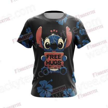 Stitch Loves Hugs Free Hugs Unisex 3D T-shirt