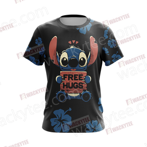 Stitch Loves Hugs Free Hugs Unisex 3D T-shirt