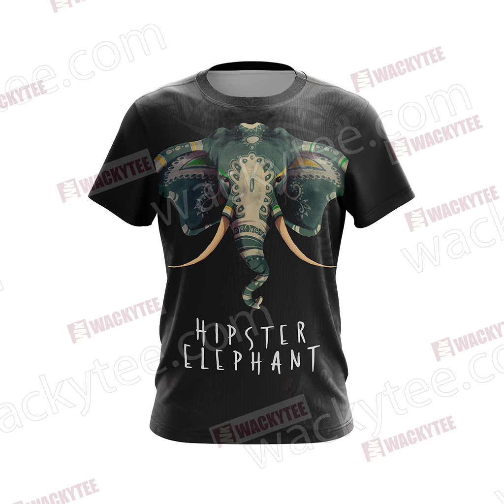 Hipster Elephant Unisex 3D T-shirt