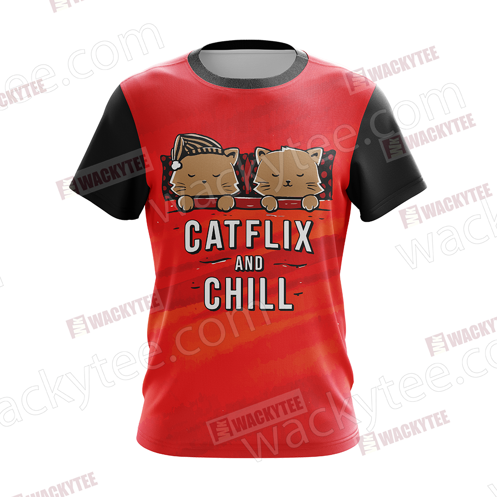 Catflix And Chill Unisex 3D T-shirt