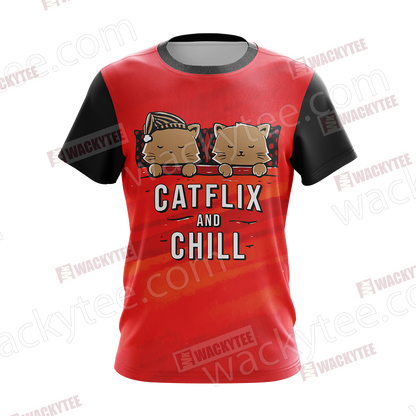 Catflix And Chill Unisex 3D T-shirt