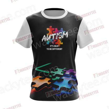 Autism It's Okay To Be Different You're Never Walk Alone Unisex 3D T-shirt
