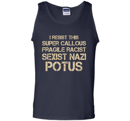 I Resist This Super Callous Fragile Racist Sexist Nazi Potus T-shirt Navy