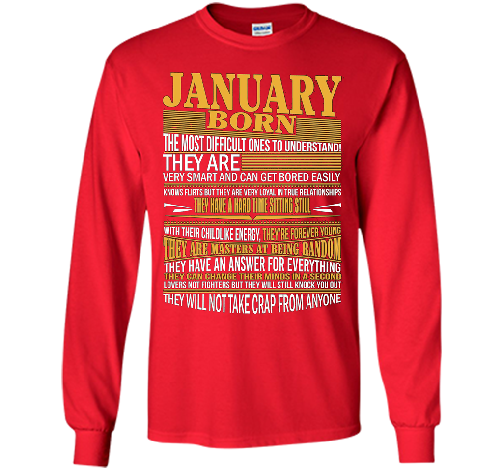 January Born The Most Difficult Ones To Understand T-shirt Red