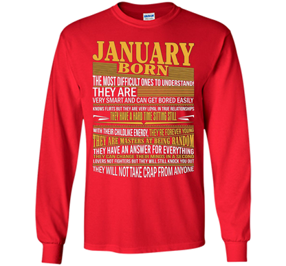January Born The Most Difficult Ones To Understand T-shirt Red