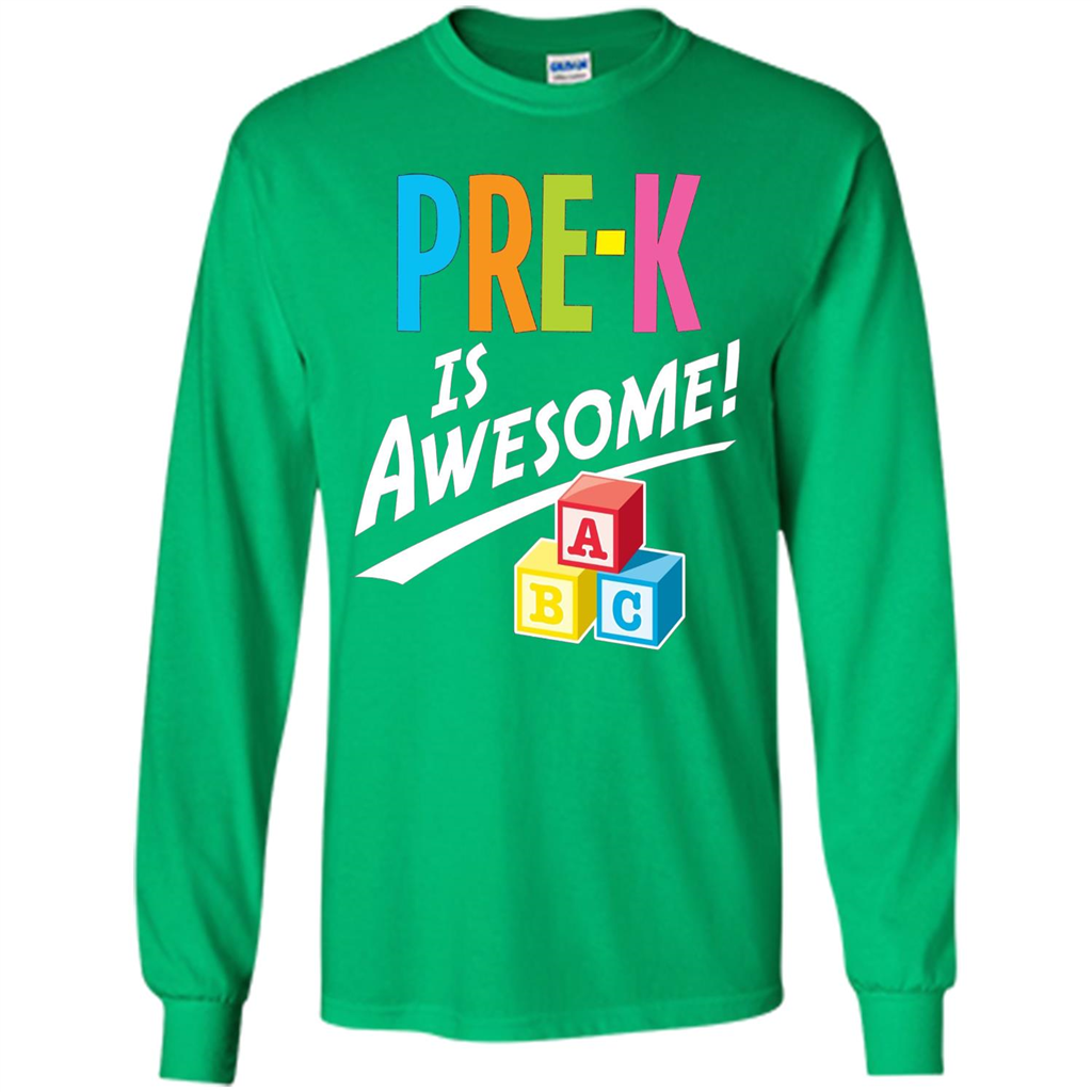 School Teacher T-shirt Pre-K Is Awesome ABC Blocks T-shirt Irish Green