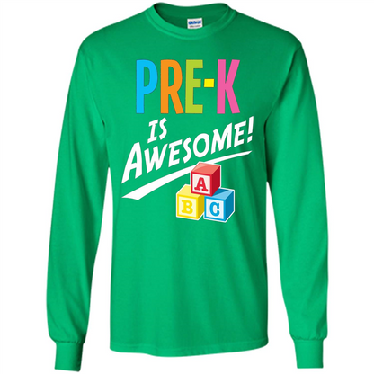 School Teacher T-shirt Pre-K Is Awesome ABC Blocks T-shirt Irish Green