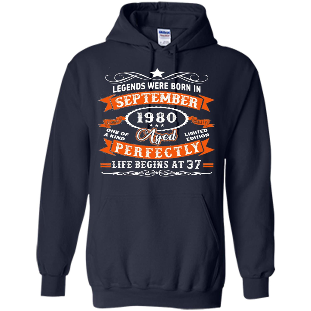 Legends Were Born In September 1980 T-shirt Birthday Gift T-shirt Navy