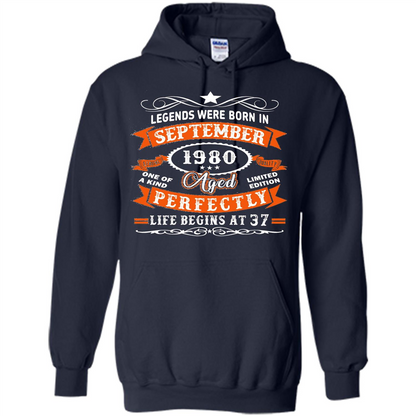 Legends Were Born In September 1980 T-shirt Birthday Gift T-shirt Navy