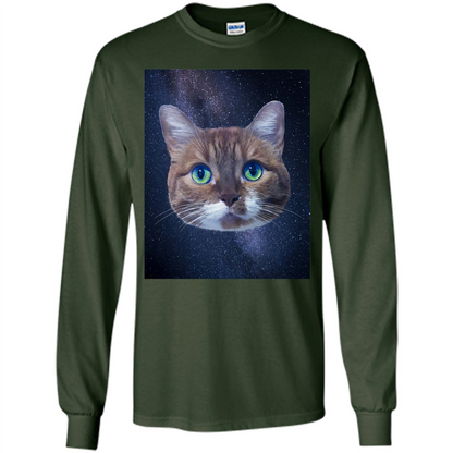 Galaxy Cat T-shirt Forest Green