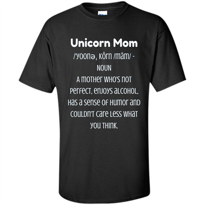 Fun Mom T-shirt - Unicorn Mom Definition Black