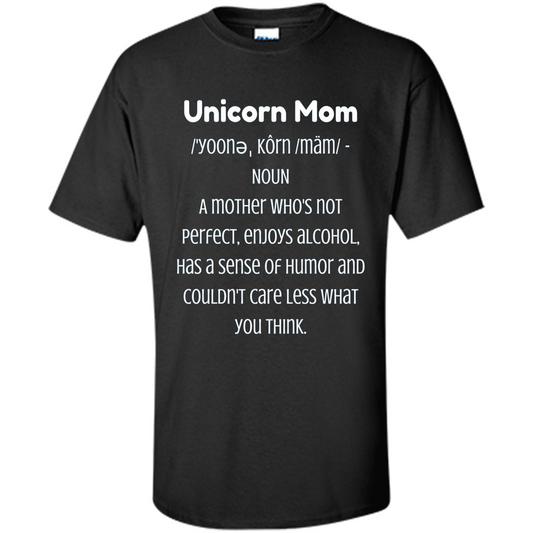 Fun Mom T-shirt - Unicorn Mom Definition Black