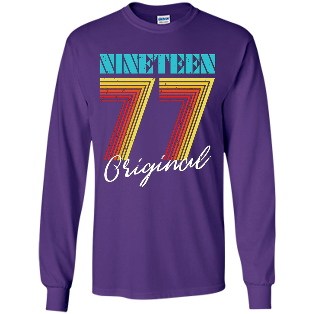 Original 1977 Birthday T-shirt Purple