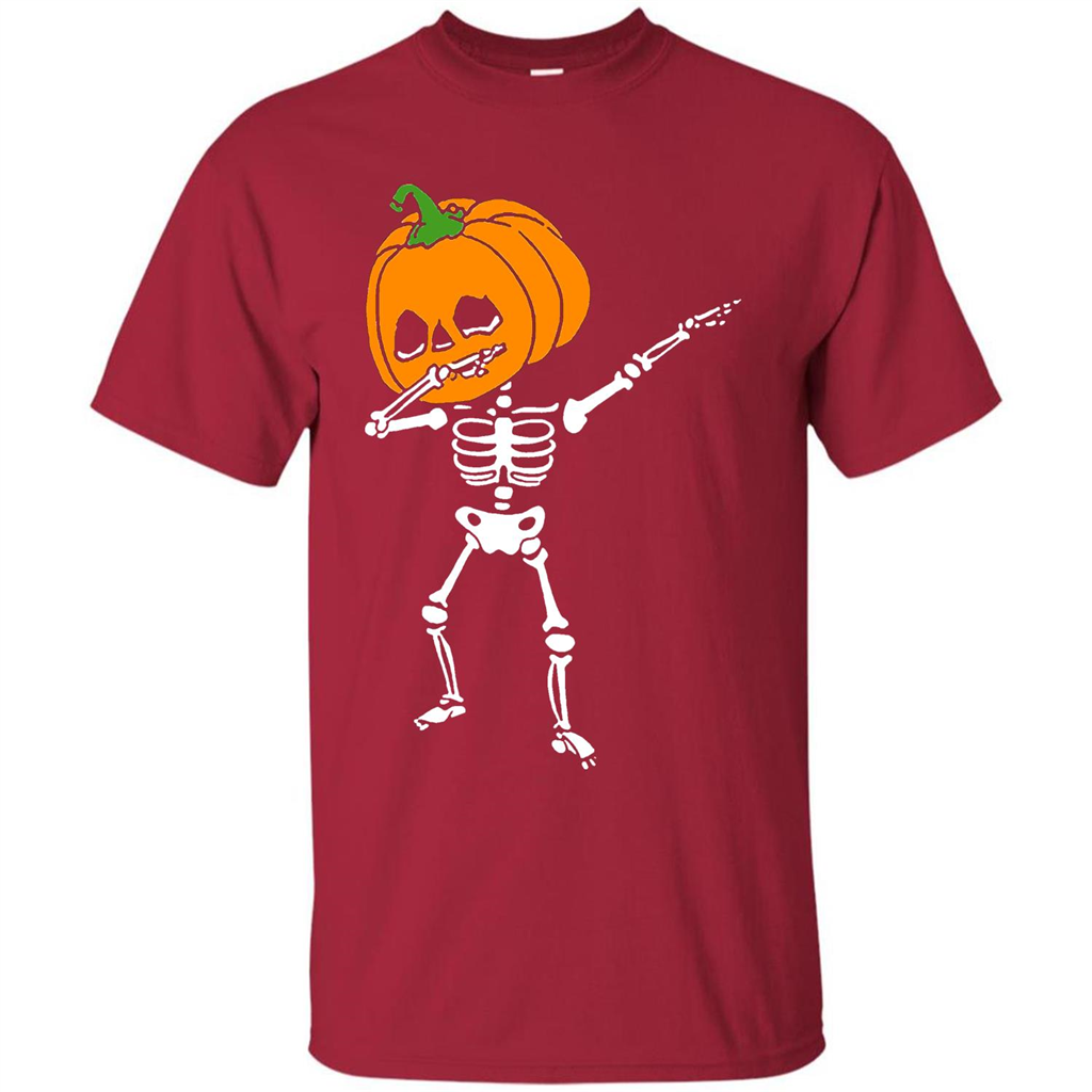 Halloween T-shirt Dabbing Skeleton T-shirt Cardinal